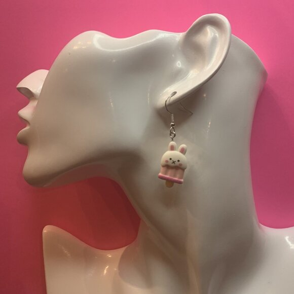 Bunny Earring, Rabbit Earring, Easter Earring, Popsicle Earring, Gift Idea - Picture 5 of 5